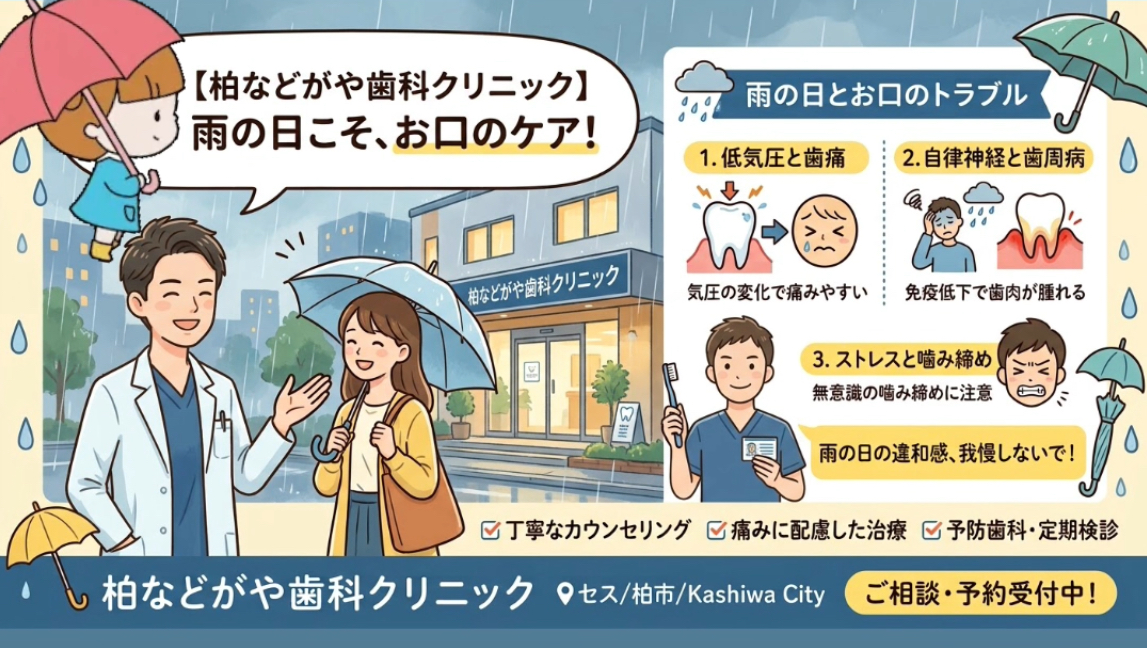 雨の日に虫歯や歯茎が痛む?気圧変化と口腔トラブルの関係 画像